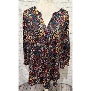 NWT Lot Of 2 Plus Size Floral Tops Pheasant Fairy Stretch Blouses By TFSDOD 3XL